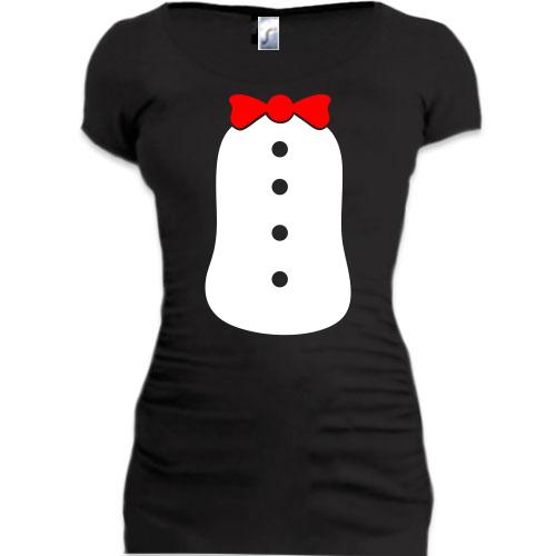 Женская удлиненная футболка Я-снеговик