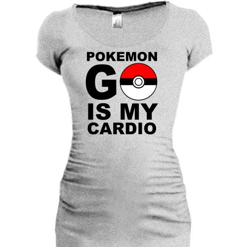 Женская удлиненная футболка Pokemon go cardio
