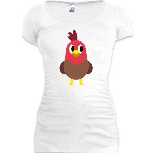 Женская удлиненная футболка с петушком