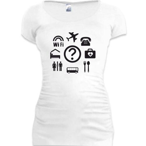Женская удлиненная футболка - словарь с иконками (2)