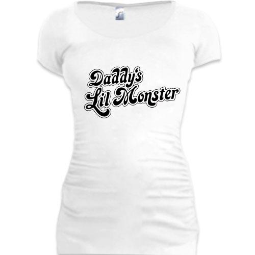 Женская удлиненная футболка Харли Квинн Daddy's Lil Monster