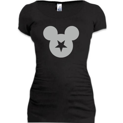 Женская удлиненная футболка Mickey Star