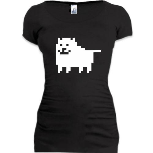 Женская удлиненная футболка Undertale game dog