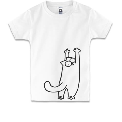 Детская футболка Simon's cat царапается