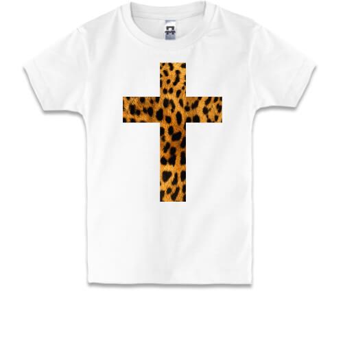Детская футболка с леопардовым крестом