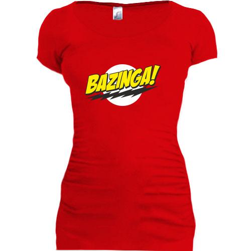 Женская удлиненная футболка Bazinga (2)