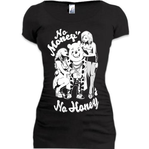 Женская удлиненная футболка No money - No honey