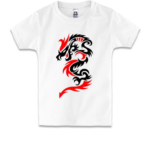Детская футболка Красно-черный дракон