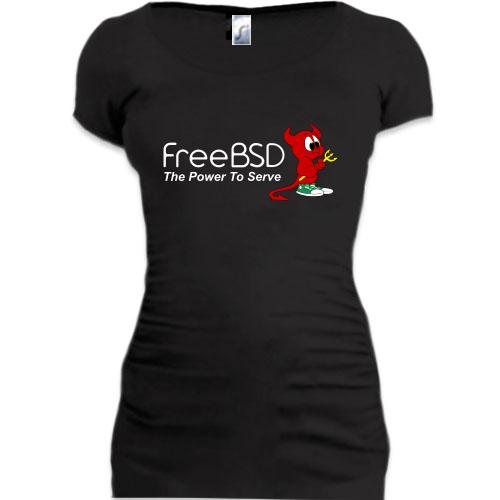 Женская удлиненная футболка FreeBSD uniform type2