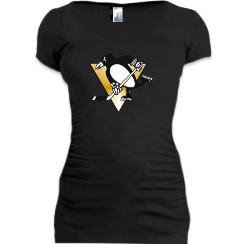 Женская удлиненная футболка Pittsburgh Penguins (2)