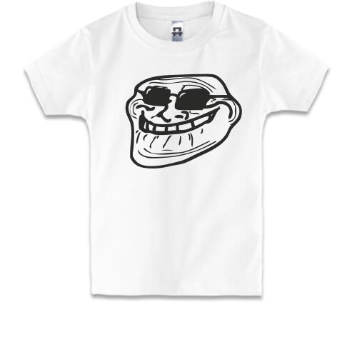 Детская футболка Троллфэйс в очках (Trollface)