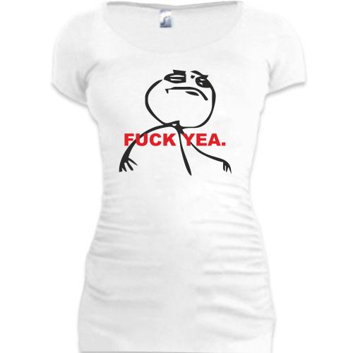 Женская удлиненная футболка Fuck Yeah Guy