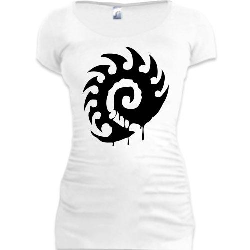Женская удлиненная футболка Starcraft zerg