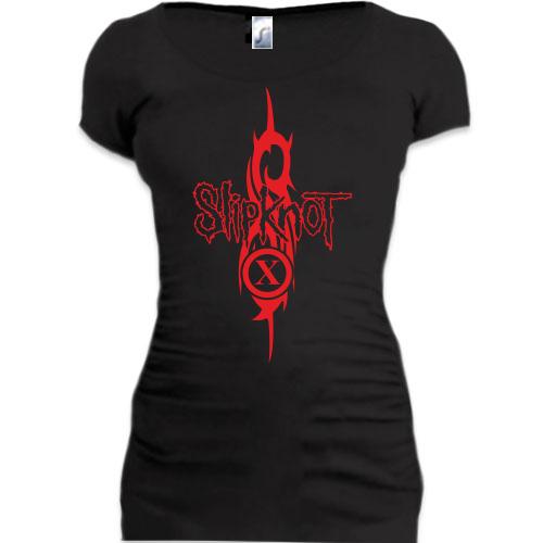 Женская удлиненная футболка Slipknot (logo)