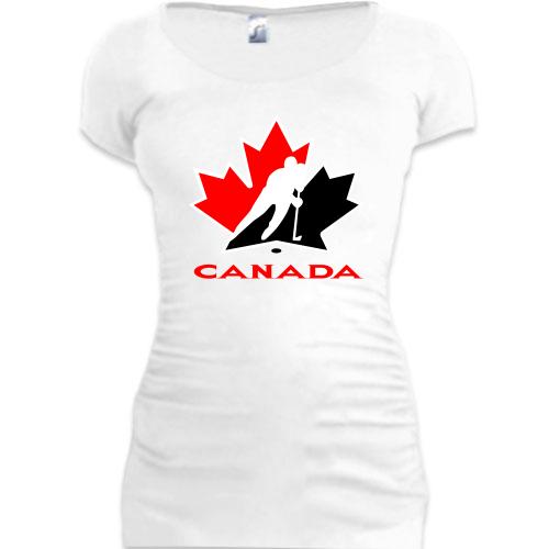 Женская удлиненная футболка Team Canada 2