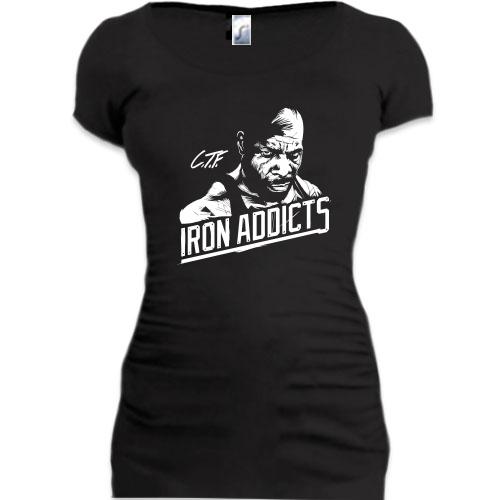 Женская удлиненная футболка Iron Addicts