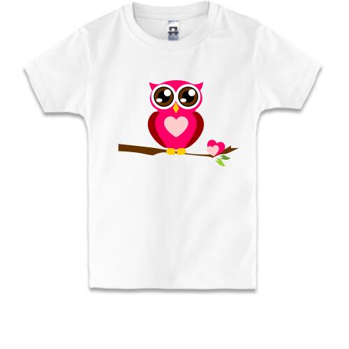 Детская футболка Сова - сердце