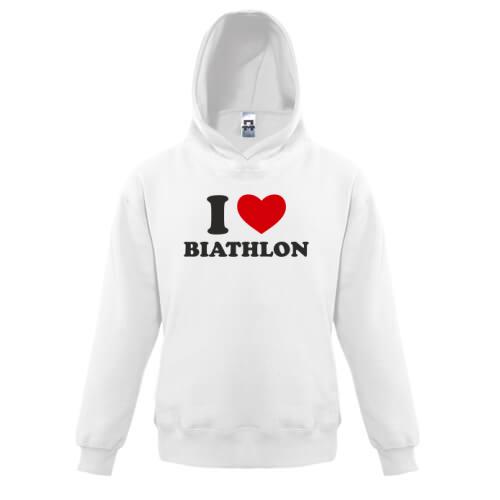 Детская толстовка Я люблю Биатлон — I love Biathlon