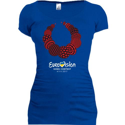 Женская удлиненная футболка Eurovision Ukraine (с бусами)