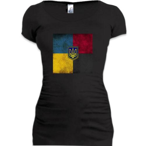 Женская удлиненная футболка Украина - ПС