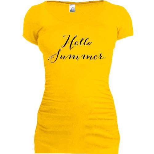 Женская удлиненная футболка Hello Summer (Привет лето)
