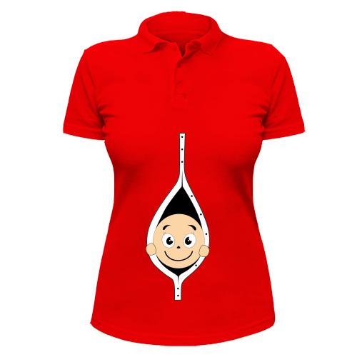 Жіноча сорочка-поло з визираючим малюком