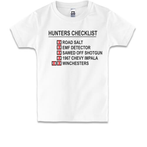 Дитяча футболка с принтом  Hunters checklist