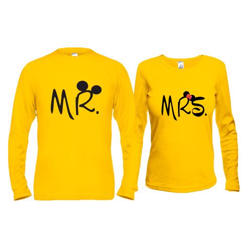 Парные лонгсливы Mr  - Mrs (Mickey style)