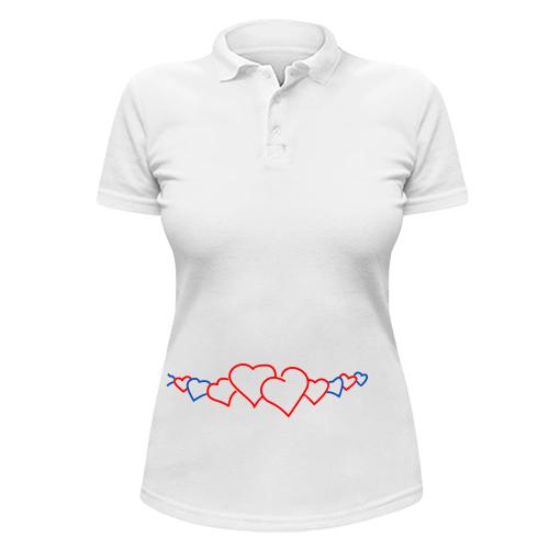 Жіноча футболка-поло з поясом з сердець
