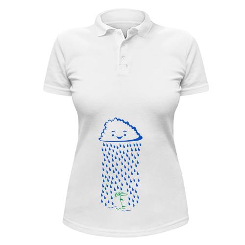 Жіноча футболка-поло Хмарка поливає паросток