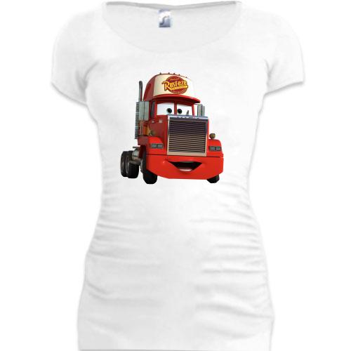 Женская удлиненная футболка грузовик Мак из Тачки