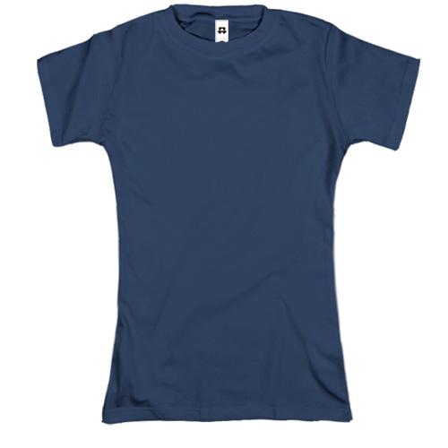 Женская темно синяя футболка