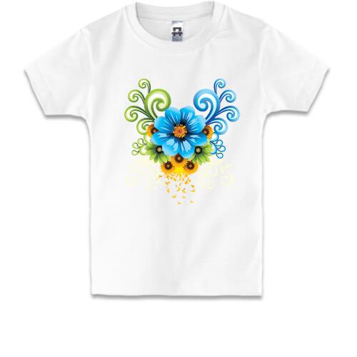 Детская футболка с орнаментом из цветов (2)