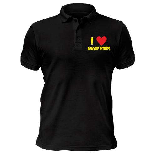 Чоловіча футболка-поло I love Angry Birds