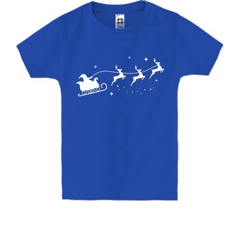 Детская футболка Санта с оленями