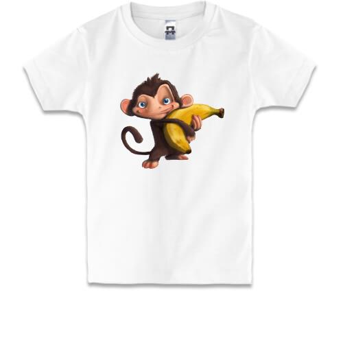 Детская футболка мартышка с бананом