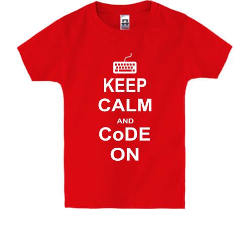 Детская футболка Keep calm and code on