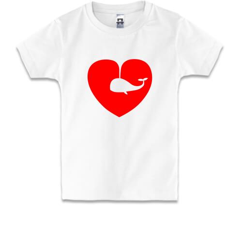 Детская футболка Кит-сердце