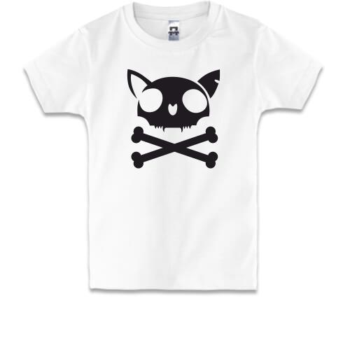 Детская футболка кот-череп
