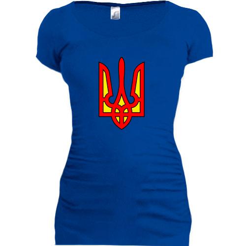 Женская удлиненная футболка Супер Украинец