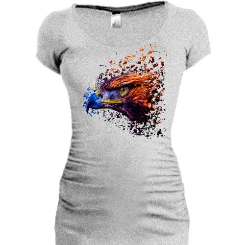 Женская удлиненная футболка с ярким орлом