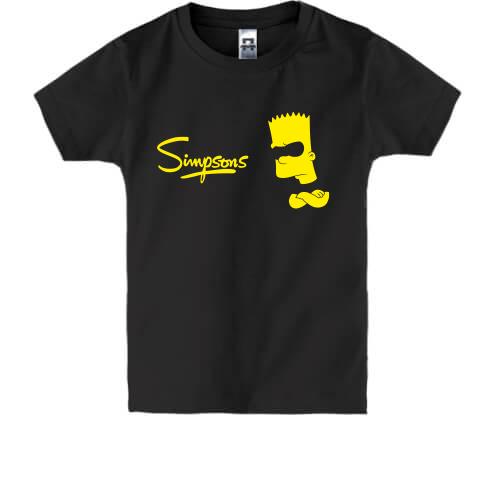 Детская футболка Барт Симпсон с подписью