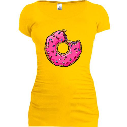 Женская удлиненная футболка с пончиком