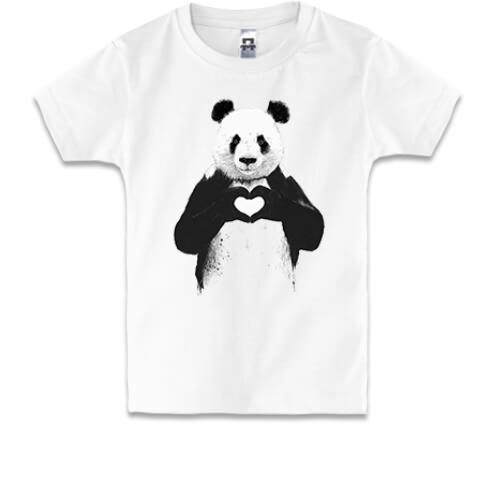 Детская футболка Панда с сердцем