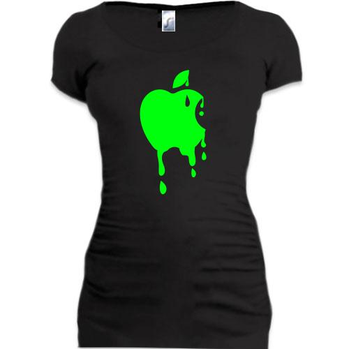 Женская удлиненная футболка с кислотным Apple