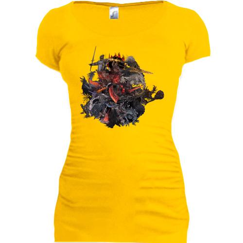 Женская удлиненная футболка Dark Souls 3 Art