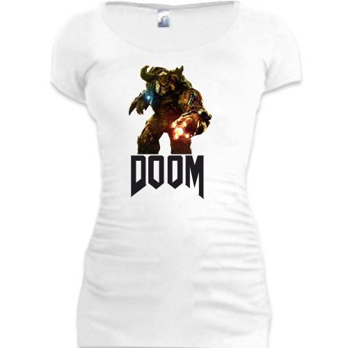 Женская удлиненная футболка doom_2016 (2)