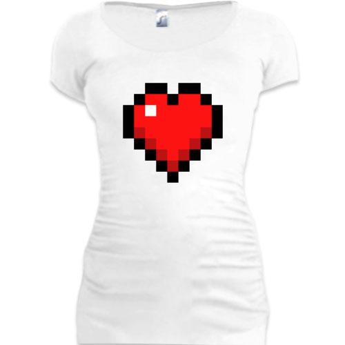 Подовжена футболка Minecraft heart