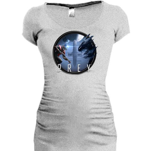 Женская удлиненная футболка Prey (2)