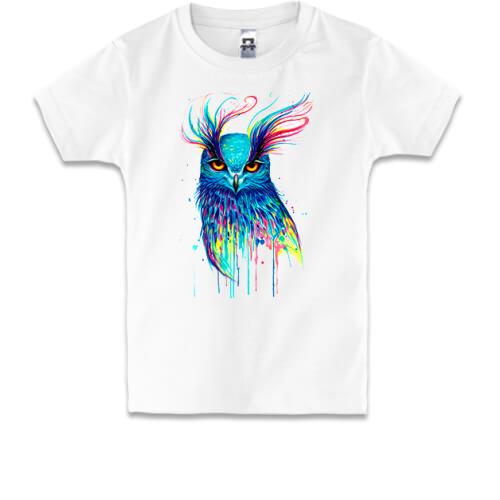 Детская футболка с акварельной совой